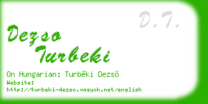 dezso turbeki business card