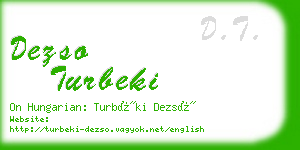 dezso turbeki business card